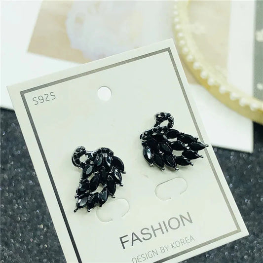 Fancy Black Swan Studs