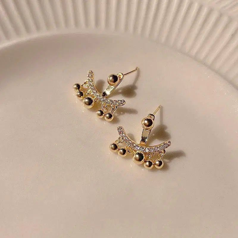 Geometric Gold Plated Cubic Zirconia Earrings