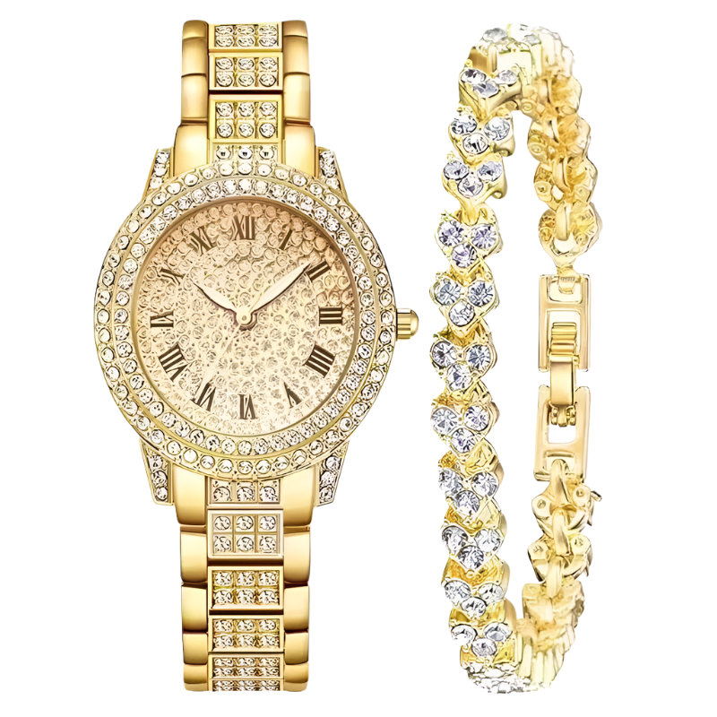 Women's Diamond Artificial Set - Roman Watch