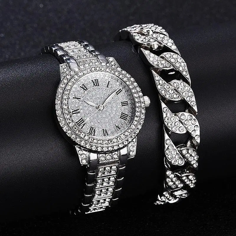 Women's Diamond Artificial Set - Roman Watch