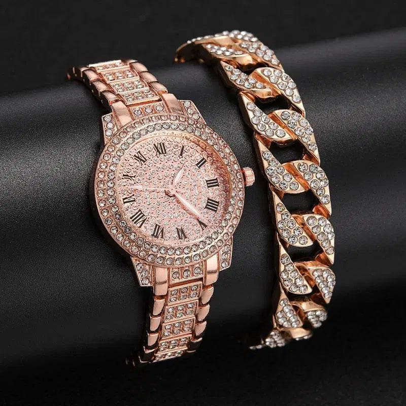 Women's Diamond Artificial Set - Roman Watch