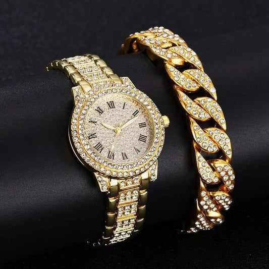 Women's Diamond Artificial Set - Roman Watch