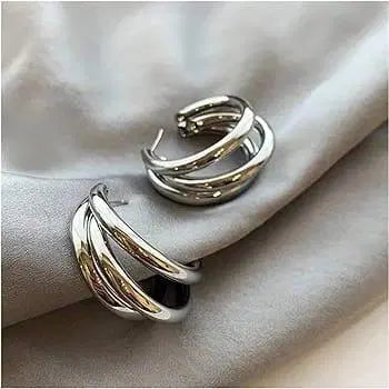 Plain Silver Hoops